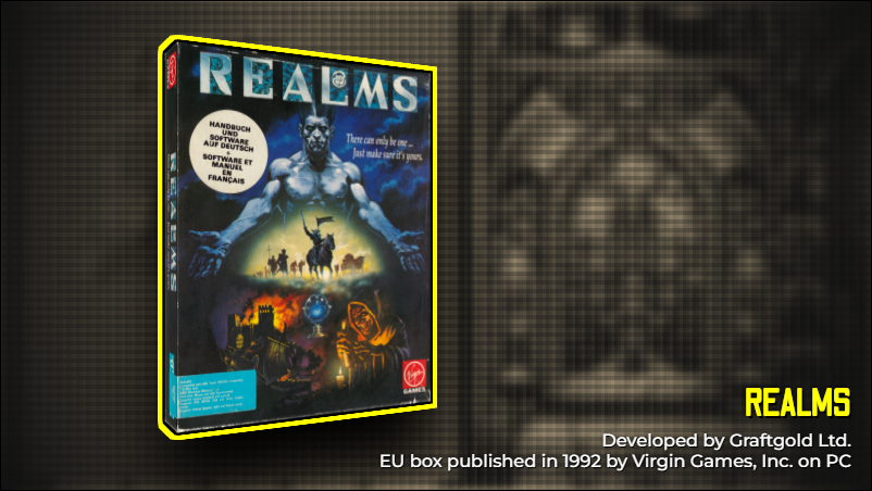 Hi-res 3D box of Realms (1992, PC, EU) available at https://bigboxcollection.com