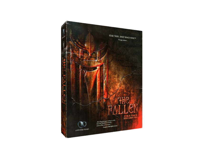 Hi-res 3D box of Star Trek: Deep Space Nine - The Fallen (2000, PC, DE) available at https://bigboxcollection.com