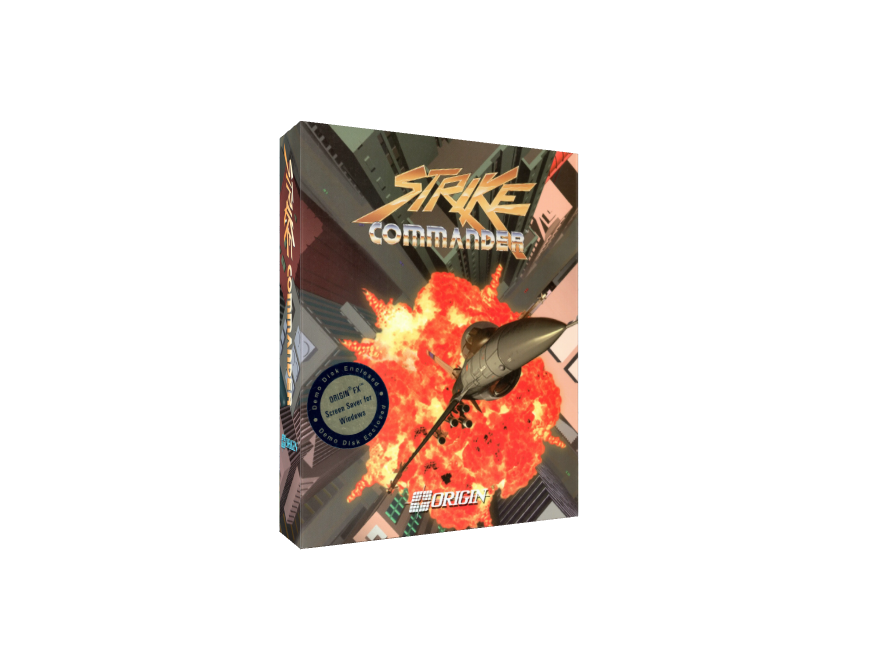 Hi-res 3D box of Strike Commander (1993, PC, EU) available at https://bigboxcollection.com