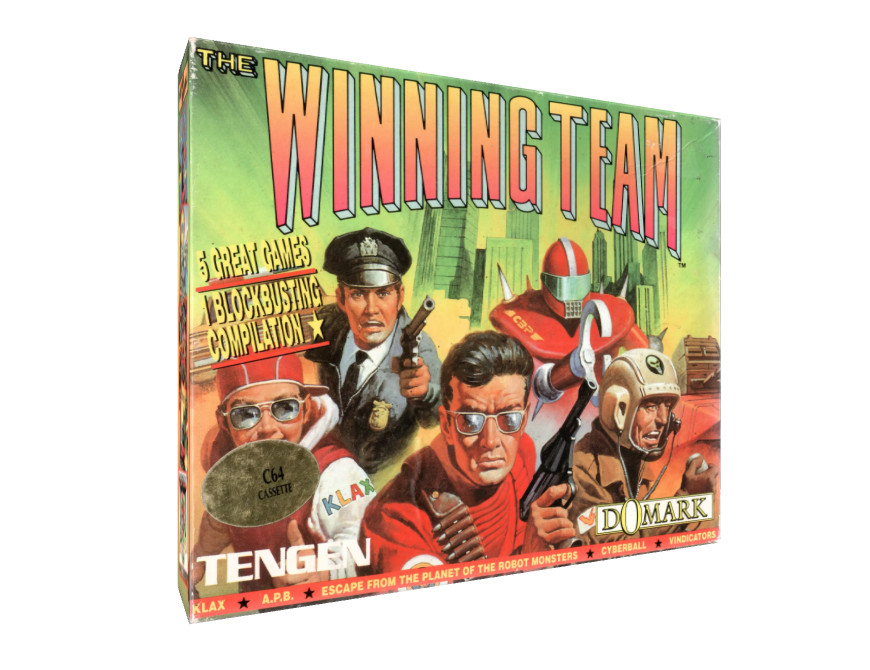 Hi-res 3D box of Winning Team (1991, C64, UK, Compilation) available at https://bigboxcollection.com