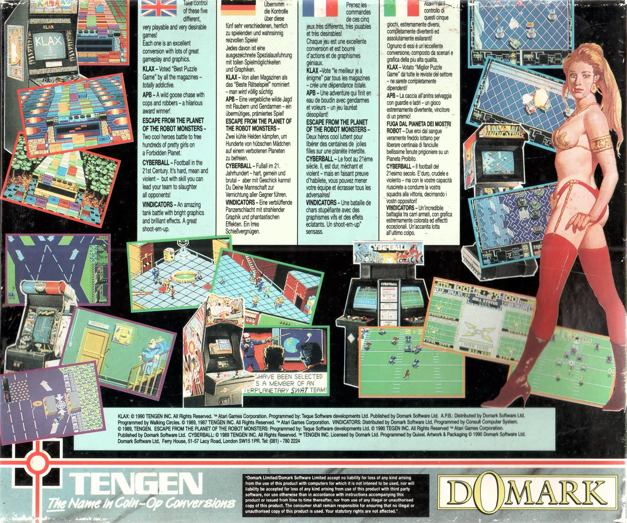 Hi-res scan of the back cover artwork of Winning Team (1991, C64, UK, Compilation); developed by , published by ; Hi-res 3D box available at https://bigboxcollection.com