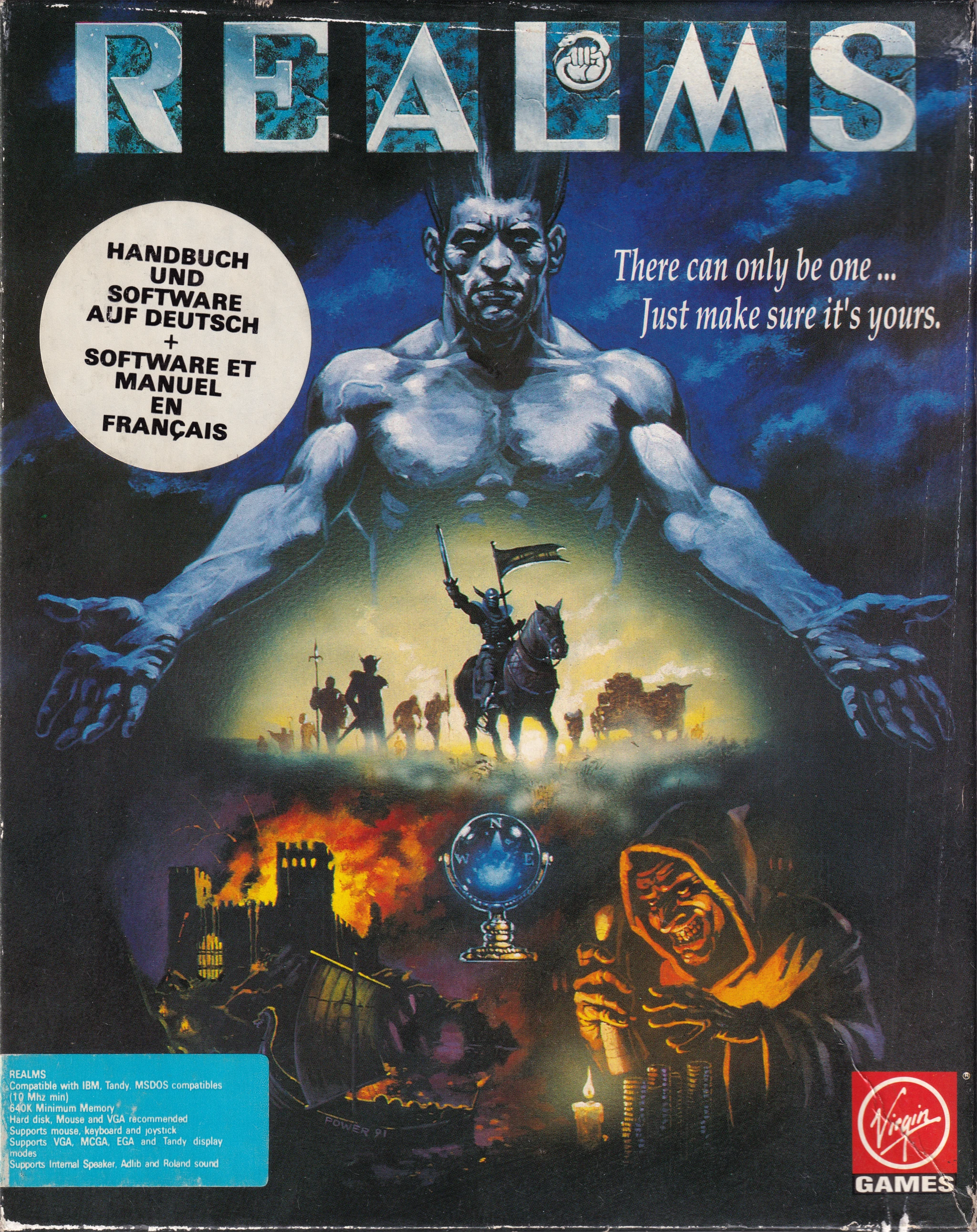 Hi-res scan of the front cover artwork of Realms (1992, PC, EU); developed by , published by ; Hi-res 3D box available at https://bigboxcollection.com
